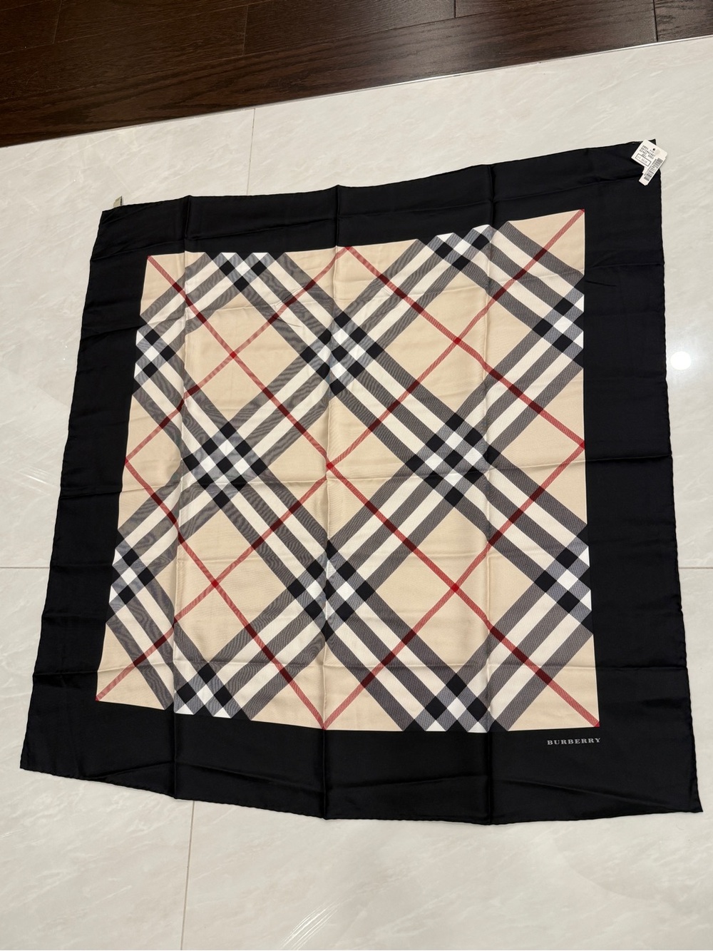 Burberry Beige, Black & Red Classic Check Scarf